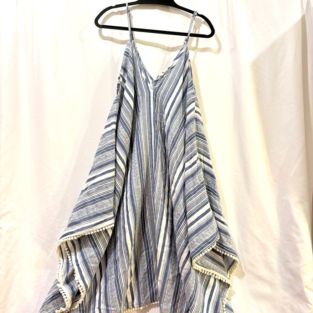 Japna Navy and White Striped Swim Coverup NWT Women’s L
